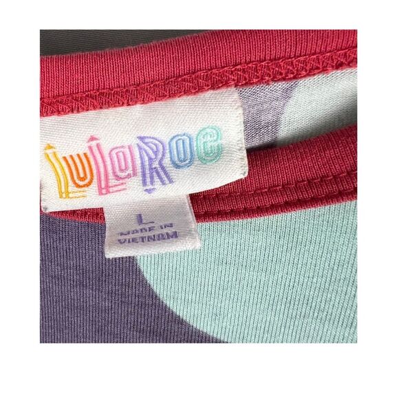 Lula roe Disney Mickey raglan shirt teal purple color block 3/4 sleeve vacation - Picture 3 of 4